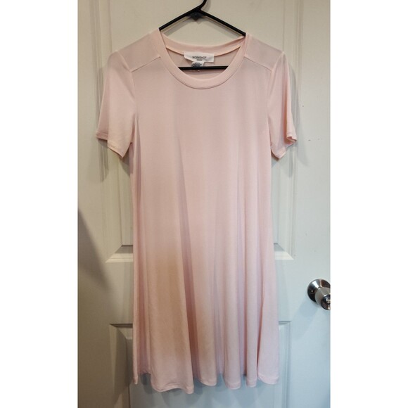 Women's Workshop Short Sleeve Jersey Shirt Dress Light Pink XS - Picture 1 of 5